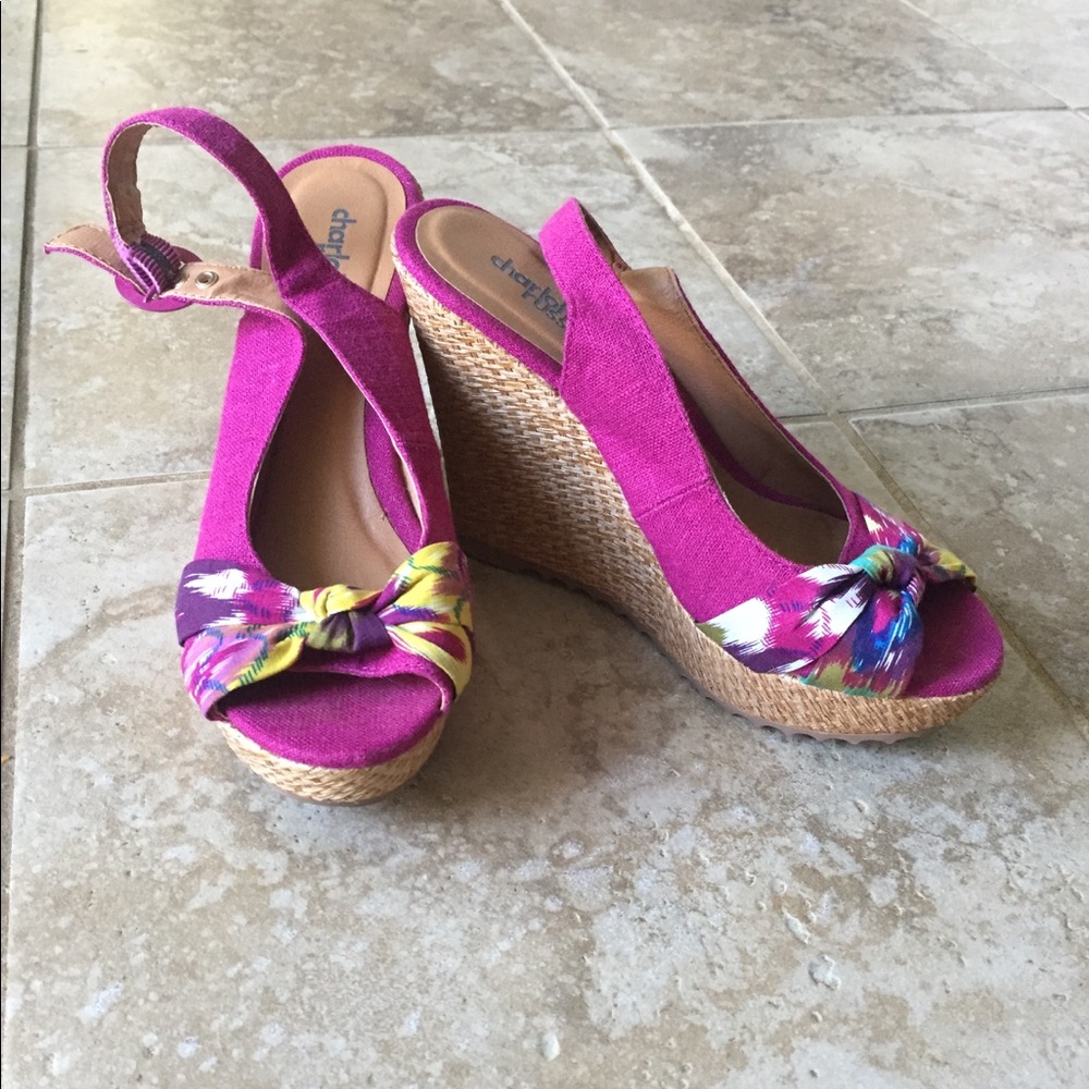 Charlotte Russe pink wedge sandals